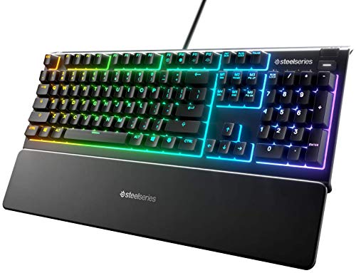 (-42%) SteelSeries Apex 3 - Gaming Tastatur - 10-Zonen RGB-Beleuchtung - Premium magnetische Handballenauflage - Italienisch (QWERTY) Layout