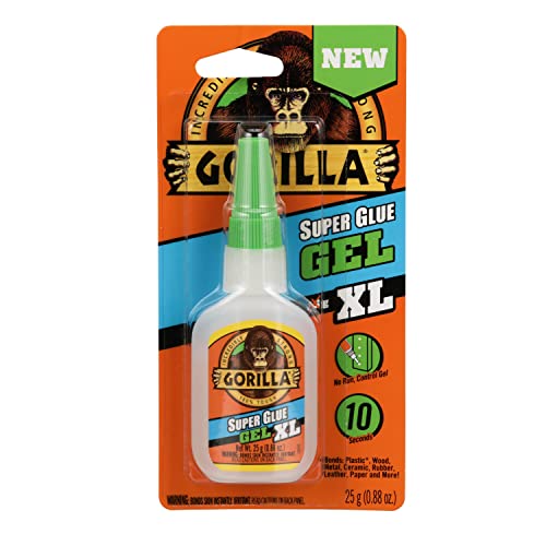 Gorilla Super Glue Gel XL, Clear Glue, 25 Gram (Pack of 1) - All Purpose and Fast Setting for Projects and Repairs