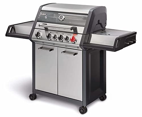 🔥 STARKER PREIS (-32%) Enders® Gasgrill MONROE PRO 4 SIK TURBO, 4-Edelstahlbrenner, Seitenkocher, Infrarot-Backburner, Sichtfenster, HEAT RANGE™, SWITCH GRID™, 800 °C TURBO ZONE™, SIMPLE CLEAN™, #8378