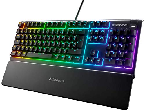(-21%) SteelSeries Apex 3 - Gaming Tastatur - 10-Zonen RGB-Beleuchtung - Premium magnetische Handballenauflage - Französisch (AZERTY) Layout