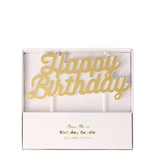 Meri Meri Happy Birthday Text Candle (Pack of 1), Unscented Meri Meri Birthday Candles