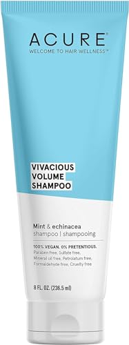Acure Vivacious Volume Shampoo - Volumizing Shampoo for Fine Thin Hair, Add Body and Thicken Thinning Hair for Women & Men, Scalp Treatment with Mint, Sulfate & Paraben Free, Vegan - 8 fl oz