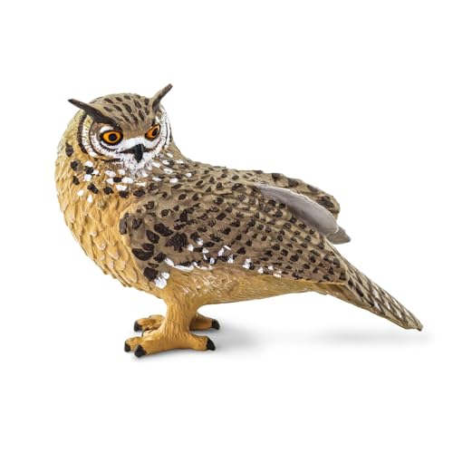 Safari Ltd. Eagle Owl Figurine - Detailed 3" Plastic Model Figure - Fun Educational Bird Play Toy for Boys, Girls & Kids Ages 3+
