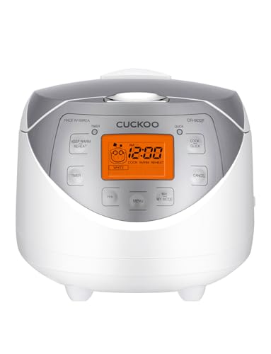 CUCKOO Rice Cooker 6 Cup Uncooked / 12 Cup Cooked, Korean Fuzzy Logic Rice Cooker Small with Delay Timer & Keep Warm Setting, Versatile Food Steamer for Cooking, Non-Stick Inner Pot, Silver (CR-0632F)