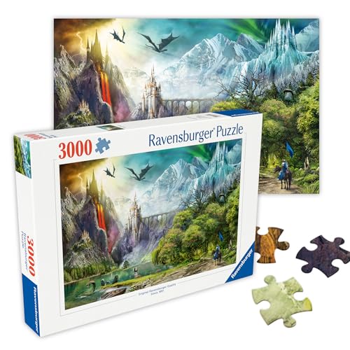 Ravensburger - Reign of Dragons - 3000 Piece Jigsaw Puzzle - Thrilling Middle Earth Adventure - with Dragons, a Castle and Ice Mountains - Premium Quality - Ideal Gift - Puzzles for Adults