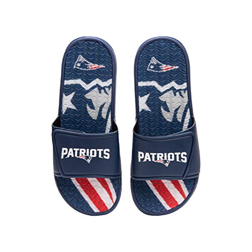 FOCO New England Patriots NFL Mens Wordmark Gel Slides - XL