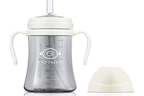 GROSMIMI Spill Proof no Spill Magic Sippy Cup with Straw with Handle for Baby and Toddlers, Customizable, PPSU, BPA F...