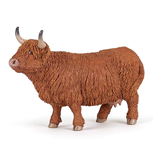 Papo - Realistic Highland Cow Figure - Ages 3+ - Farm Life Collection - Educational Play Farm Animals - Gift Idea Toy for Girls and Boys