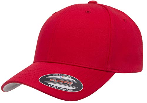 Flexfit Unisex Ultrafibre Airmesh Fitted Trucker Hat, Red, Large-X-Large