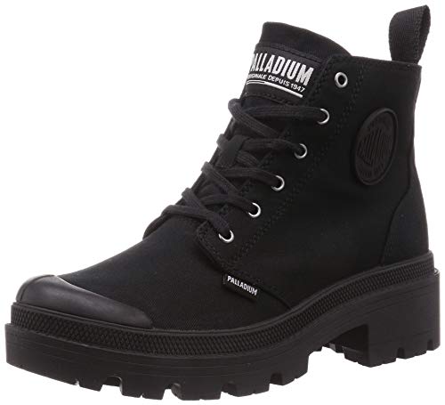 Palladium Women's Pallabase Twill Boot, Black, 8 M