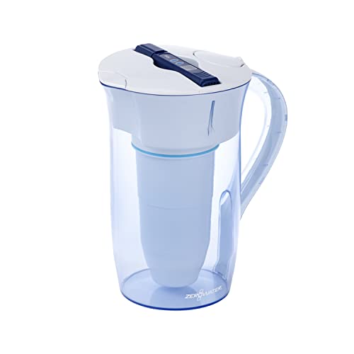 ZeroWater 10-Cup Ready-Pour Water Filter Pitcher with 5-Stage Ion Exchange Filtration and Water Quality Meter