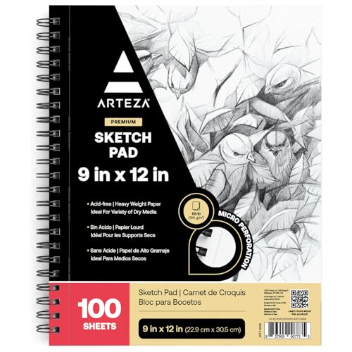 ARTEZA Spiral Sketch Book 9x12...for Drawing for Adults & Teens