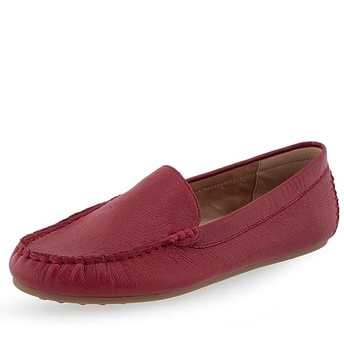 Aerosoles womens Over Drive Driving Style Loafer, Red Leather, 7 US