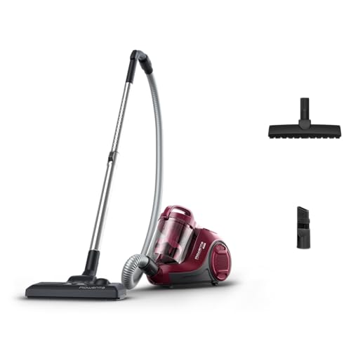 (-39%) Rowenta RO2933EA, Swift Power Cyclonic Staubsauger, beutellos, Zyklon-Technologie, kompaktes Design, leicht, Hochleistungsfilter, Parkettbürste, Schwarz/Dunkelrot, 750 W, 1.2 liters, 77 Dezibel