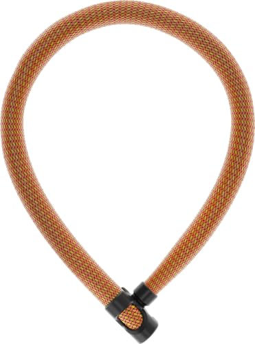 ABUS Kettenschloss IVERA Chain 7210 – Fahrradschloss mit hochflexibler IvyTex-Kunstfaserummantelung – ABUS-Sicherheitslevel 8 – 85 cm – Orange