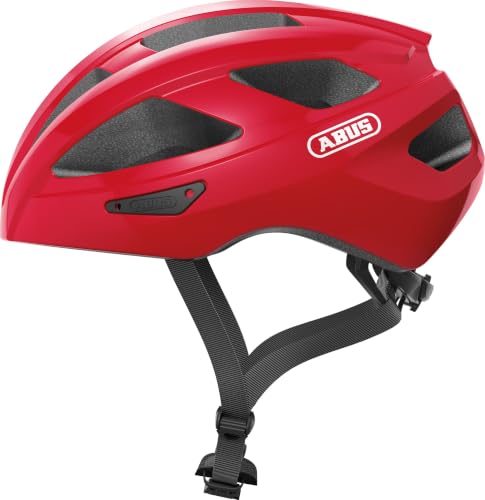 (-28%) ABUS Rennradhelm Macator - sportiver Fahrradhelm für Einsteiger - auch für Zopfträger/-innen - für Damen und Herren - Rot, Größe S