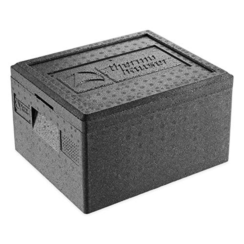 thermohauser EPP-Thermobox GN 1/2 inklusive Deckel - 15 Liter Volumen - 39 x 33 x 23 cm, Schwarz