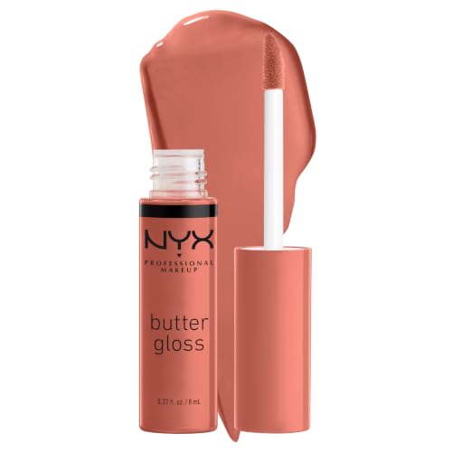 NYX Professional Makeup Butter Lip Gloss, Non-sticky Formula, Leaves Lips Feeling Soft & Silky Smooth, Easy Application, Cruelty-Free, Shade: 35 Bit of Honey