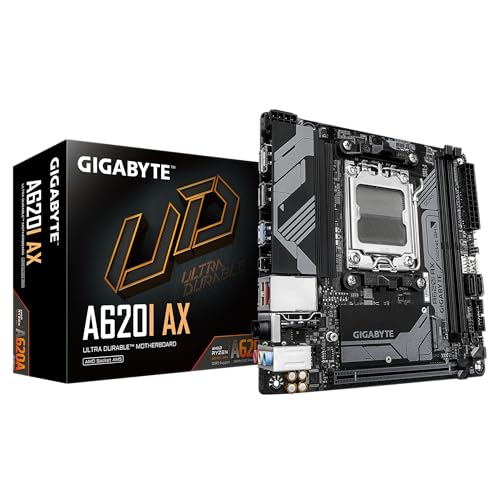 GIGABYTE A620I AX (AM5/ LGA 1718/ AMD/ A620/ Mini-ITX/ 5-Year Warranty/ DDR5/ Single M.2/ PCIe 4.0/ USB 3.2 Gen1 Type-C/Realtek Wi-Fi 6E/...