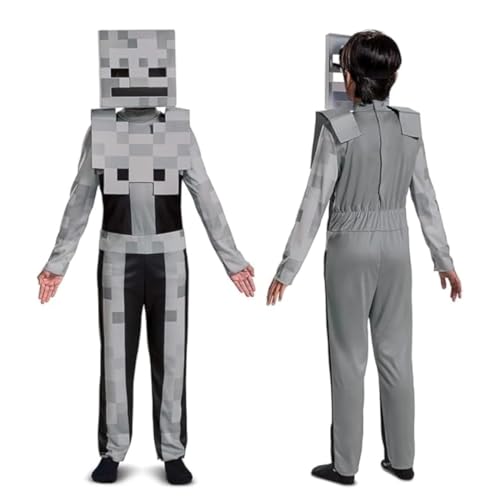 Disguise Minecraft Skeleton Costume for Kids, Video Game Inspired Character Outfit, Classic Child Size Small (4-6),Gray