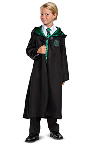 Disguise Harry Potter Slytherin Robe, Official Wizarding World Costume Robes, Classic Kids Size Dress Up Accessory, Child Size Large (10-12), Black & Green