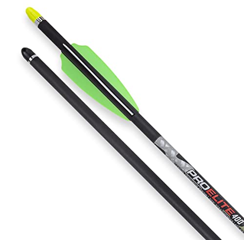 TenPoint Non-Lighted Pro Elite 400 20-Inch Long 0.03-Inch 410-Grain Straight Carbon Crossbow Arrows with Alpha-Nock HP (Black, 3-Pack)