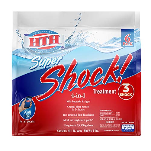 HTH Super Shock Treatment for Swimming Pools, 6-Pack, 1 lb Each