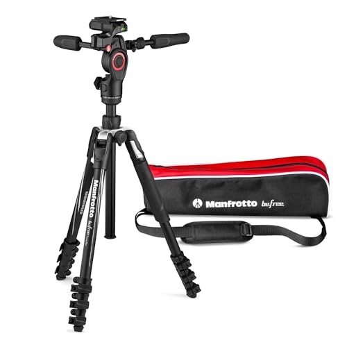 Manfrotto Befree Advanced 3-Way Tripod Kit, Tripod and Fluid Head in Aluminium for Cameras and Camcorders up to 6 kg, Ultra-Compact, Photo Accessories