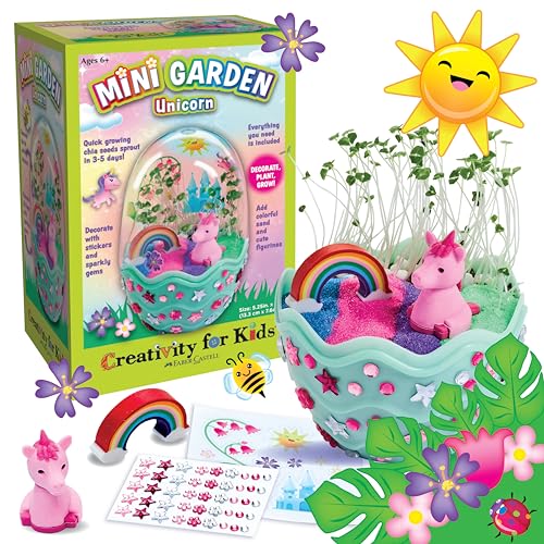 Creativity for Kids Mini Garden: Magical Unicorn Terrarium Kit - Unicorn Gifts for Girls, Kids Craft and Toy, Unique Gifts for Kids (Ages 6+)