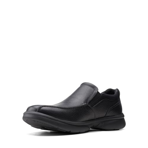Clarks Men's Bradley Step Loafer, Black Tumbled, 12