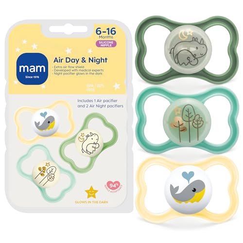 MAM Air Night and Day Pacifiers Most Minimal A pacifier with reduced skin contact to prevent