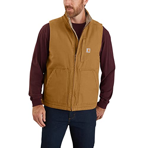 Carhartt Men's Sherpa Lined Mock-Neck Vest-Carhartt Brown-Medium