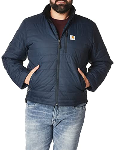 Carhartt Men's Rain Defender Relaxed Fit Lightweight Insulated Jacket-Navy-X-Large