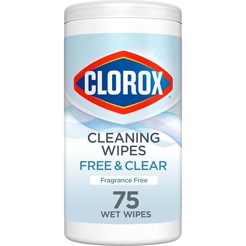 Clorox Free & Clear Cleaning Wipes, Fragrance Free, 75 Count (Package May Vary)