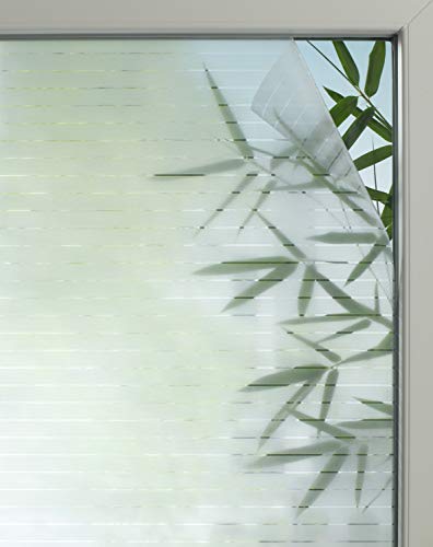 GARDINIA Static Window Film Line 25, Self-Adhesive, Privacy Protection, Translucent, Sticks Static Without Adhesive, 90 x 150 cm, Line Look, Semi-Transparent