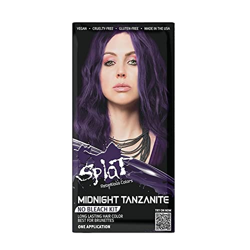 Splat | Midnight Complete Kit | Hair Dye | Semi-Permanent | Long Lasting | Vegan and Cruelty-Free (Midnight Tanzanite)