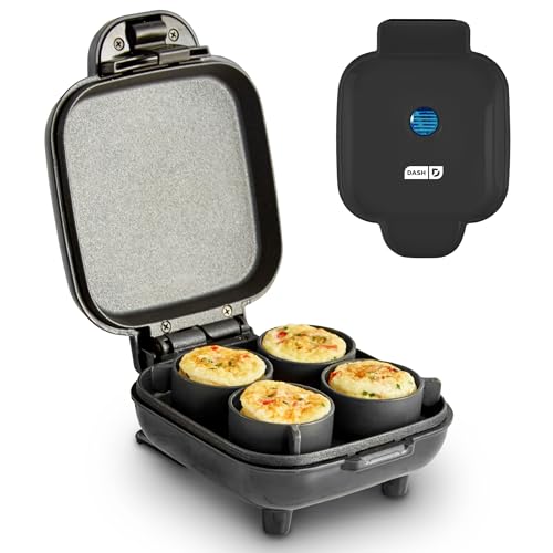 DASH Deluxe Sous Vide Style Egg Bite Maker with Silicone Molds for Breakfast Sandwiches, Healthy Snacks or Desserts, Keto & Paleo Friendly, (1 large, 4 mini) - Black