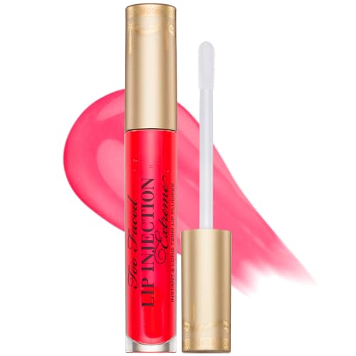 Too Faced Lip Injection Extreme Lip Plumper Gloss | Hydrating, Glossy, & Helps Volume Appear Fuller Over Time, 0.14 Fl Oz, Strawberry Kiss