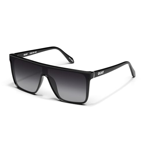Quay - Sunglasses for Men & Women, Shield Lenses with UV Protection, Oversized Sunglasses (Nightfall Medium, Black)