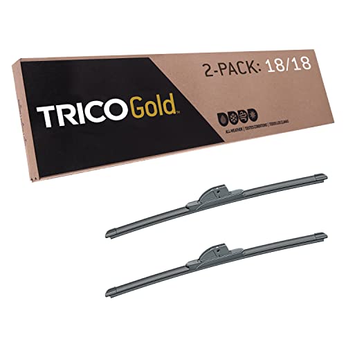 TRICO Gold 18" + 18" Premium Automotive Replacement Windshield Wiper Blades (Set of 2), Passenger and Driver Side All-Weather Beam Wiper Blades for Select Vehicle Models