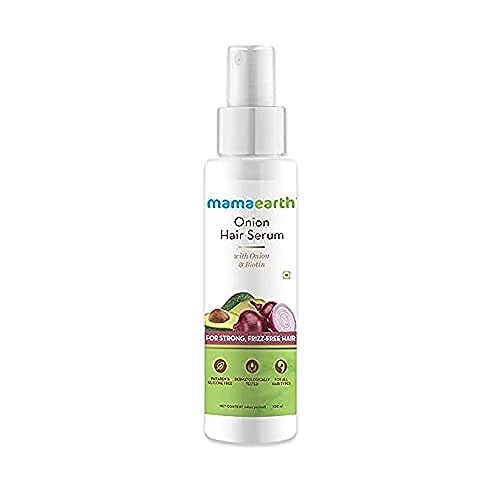 Mamaearth Onion Hair Serum For Silky & Smooth Hair, Tames Frizz, with Onion & Biotin for Strong, Tangle Free & Frizz-Free - 100 ml