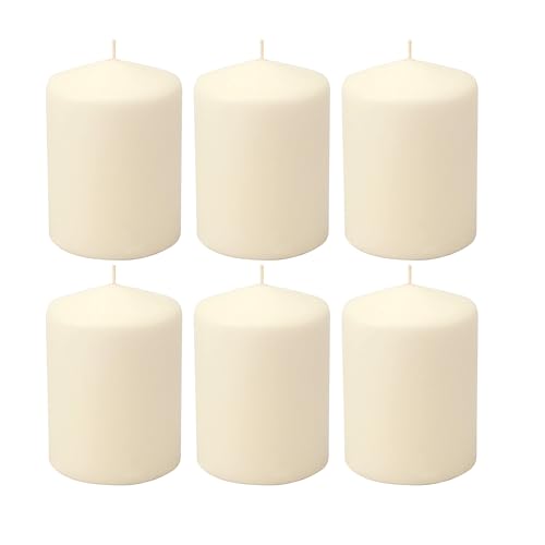 Stonebriar 35 Hour Long Burning Unscented Pillar Candles, 3x4, Ivory