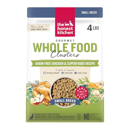 The Honest Kitchen Whole Food Clusters Small Breed Grain Free Chicken Dry Dog Food, 4 lb Bag