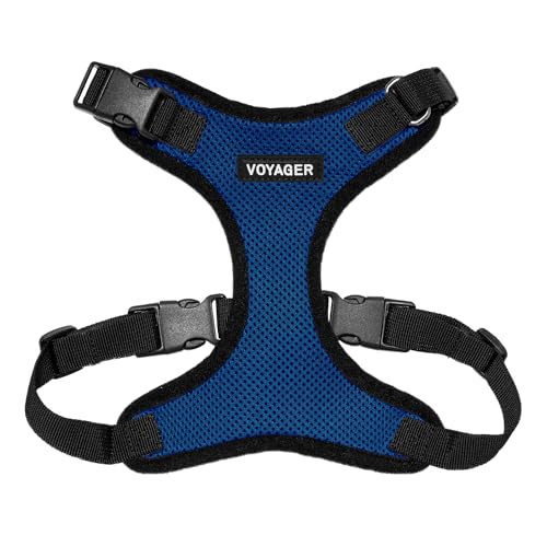 Best Pet Supplies Voyager Step-in Lock Pet Harness - All Weather Mesh, Adjustable Step in Harness for Cats and Dogs Royal Blue/Black Trim, S