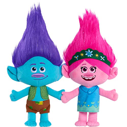 Trolls 13-inch World Tour Poppy & Branch Friendship Plush 2-Pack Stuffed Animals, Kids Toys for Ages 3 Up, Amazon Exclusive by Just Play
