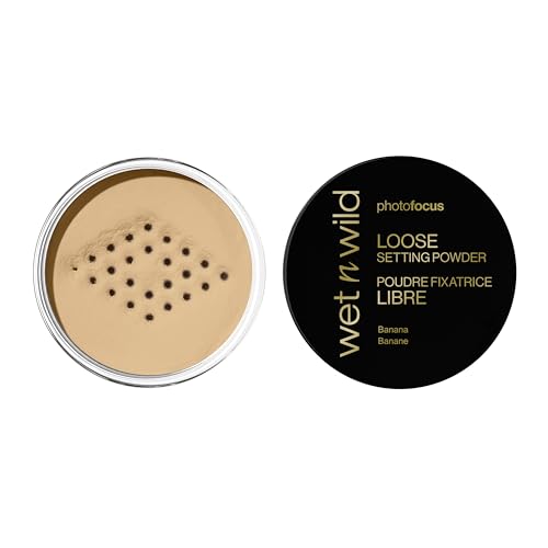 wet n wild Photo Focus Loose Baking Setting Powder, Highlighter Makeup, Suitable for All Skin Tones - Banana