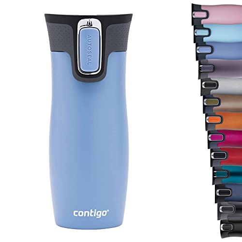Contigo Unisex's West Loop Autoseal Thermobecher, Edelstahl Isolierbecher, Kaffeebecher to Go, BPA frei, auslaufsicherer Reisebecher mit Easy-Clean-Deckel, hält bis zu 5h Warm, 470 ml, Earl Grey