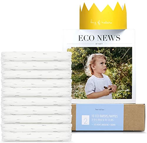 Naty Baby Nappies, Size 2, 10 Ct, Plant-Based with 0% Oil Plastic on Skin, Trial Box
