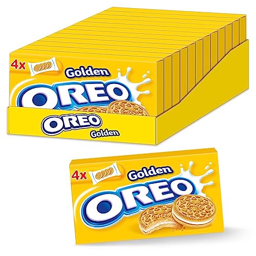 🔥 STARKER PREIS (-31%) OREO Golden – Knusprige Vanille Crème Kekse, 12 x 176 g