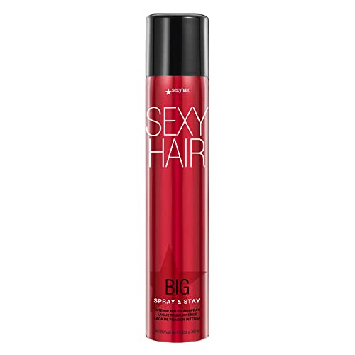 SexyHair Big Spray & Stay Intense Hold Hairspray, 9 Oz | Extreme Hold and Shine | Up to 72 Hour Humidity Resistance | All Hair Types